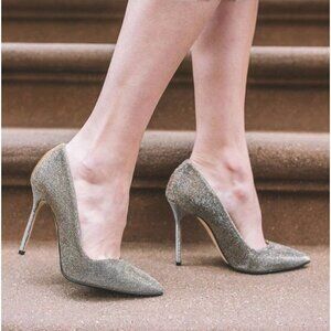 Sarah Flint Perfect Pump 85 Gunmetal Lame Heels Size 35